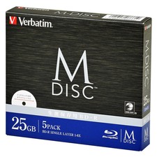 Japan NEW Verbatim M-DISC BD-R 25GB 1-6x 5 Disc White Printable DBR25RMDP5V2 picture