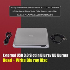 Genuine Burner External USB 3.0 Player DVD CD BD Recorder Cable Drive E picture