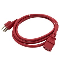 Red 6FT Universal 3 Prong AC Power Cord Cable 18AWG Computer Printer Monitor TV picture