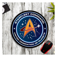 STAR TREK STARFLEET COMMAND ROUND NEOPRENE PC MOUSE PAD MAT picture