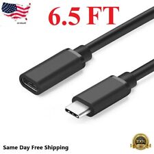 New 6.5 Feet Type C USB 3.1 Male to USB-C Female Extension Data Cable Cord Black picture