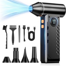 Compressed Air Duster, 150000RPM Electric Air Duster with LED Display & Light... picture
