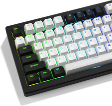 124 Keys XVX White, Black Keycaps, Cherry Profile, PBT Double Shot, Shine Thru picture