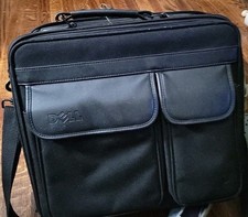 Dell BlackExecutive Leather And Nylon Briefcase Laptop Bag With Dividers picture
