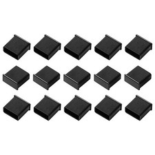 15pcs Black Plastic Anti Dust USB Port Cover Caps for USB 2.0 Type A Male Port picture