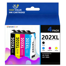 4Pack High Capacity Ink Cartridge 202XL Work for Epson XP-5100, WF-2860 Printers picture