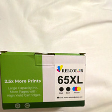 RELCOLOR 65XL Compatible Ink Cartridges for HP, Black & Tri-Color Inkjet picture