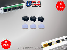 3 Pcs Ethernet Hub Port RJ45 Anti-Dust Protector Plug Insert Cap Black picture