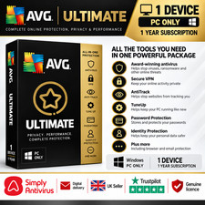 AVG Ultimate Windows VPN AntiTrack Tuneup Security 1 Device 1 Year 5Min Delivery picture
