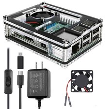 Miuzei Case for Raspberry Pi 3 with Fan 5V 3A Power Supply 3Pcs HeatSinks picture