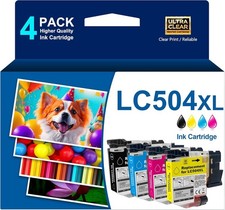 High Yield LC504 LC504XL Ink Cartridge 4-Pack Compatible with Brother T58-12 picture