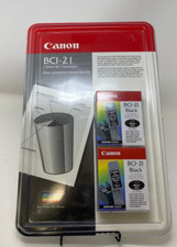 2 Genuine Canon BCI-21 Black Bubble Jet Cartridges Ink Jet Printers picture