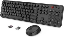 Combo de teclado y mouse inalámbricos, teclado ergonómico de tamaño completo co picture
