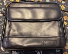Targus CUN1 Leather Top Load Universal Laptop Briefcase Bag Black Case VGC USED picture