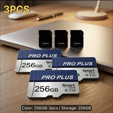 3-Pack 256GB High-Speed Micro SD TF Memory Cards, 4K Video  Fast Flash Cards picture