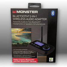 Monster Bluetooth 2 In 1 Wireless Audio Adapter - Black New in Box Sealed picture