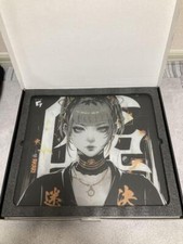 GLSSWRKS Akari Premium Glass Mousepad Gold Color Limited Gaming Mouse Pad Used picture