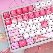 Hatsune Miku theme sakura miku Anime 126pcs Keycaps Set For Mechanical Keyboard picture