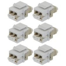 6x LC/UPC Duplex Multi Mode Fiber Optical Coupler w/ Keystone Jack Snap-in Ivory picture