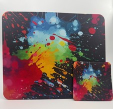 NEW Colorful Mouse Pad and Coaster Set, Office Accessories, Various Designs picture