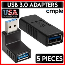 5 x USB 3.0 Right Angle Adapter USB Coupler Gender Changer 90 Degree USB Adapter picture