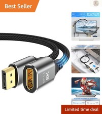 Versatile 6Ft DisplayPort Extension Cable - Supports 8K, Durable Braided Design picture