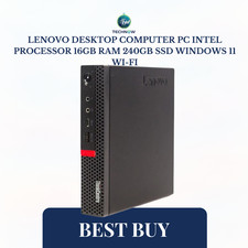 Lenovo Desktop Computer PC Intel Processor 16GB RAM 240GB SSD Windows 11 Wi-Fi picture