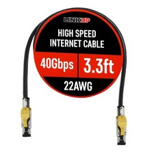 LINKUP Cat 8 Ethernet Cable | Long Internet Cord | High Speed 3.3ft, Black  picture