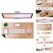NXZGO NX-GKK-03 Gaming Mouse Pad Wrist Rest Set 35.4x15.7 Inches Milk Tea Brown picture