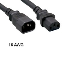 Kentek 6' ft 16 AWG Standard Power Extension Cord IEC-60320 C13 to C14 13A/250V picture