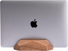 Adjustable Wooden Vertical Laptop Stand for MacBook and Surface Pro picture