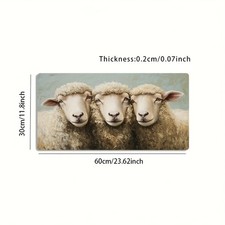1 Large-sized Esports Gaming Mouse Pad Featuring a Trio of Sheep Design, with picture