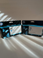 2 Pack Genuine HP 72 Cyan Ink Cartridges 130ml C9371A OEM New Sealed Box 23/24  picture
