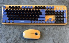 FOPETT Wireless Keyboard and Mouse Combo - 2.4G Full-Sized *Yellow picture