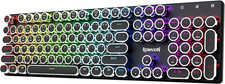 Wireless Typewriter Style Mechanical Gaming Keyboard, Black picture