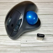 Logitech M570 Wireless Trackball Mouse w/ USB Receiver Tested Working picture