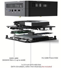 MINISFORUM Venus Series UM560 XT Mini PC AMD Ryzen 5 5600H Barebone picture