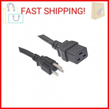 Cablelera North American Power Cord Extension, NEMA 5-15P to C19, 6', 14 AWG, 15 picture