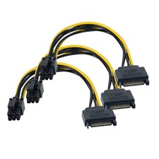 6 Pin SATA Power Cable 3 Pack PCI Express Card Power Adapter 15-Pin to 6-Pin picture