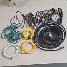Lots Of 13 Used And Unused Cables For Ethernet, Coax, Antenna, Audio Systems picture