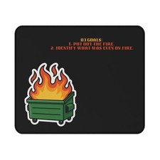 Q3 Dumpster Fire Mouse Pad | Funny Work Goals | Sarcastic Office | Corporate picture