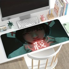 1pc Large Electronic Sports Gaming Mouse Pad, Dark Nurse Girl Holding Red Lumi picture