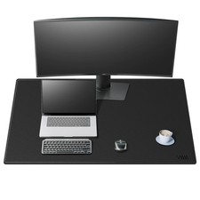 PU Leather Desk Mat Large Office Pad Waterproof Protector Black 40x24 Inch picture
