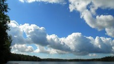 Landscape lake trees clouds nature sky Custom Gaming Mat Desk picture