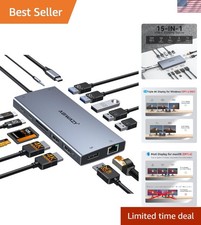 Compact 15-in-1 USB C Dock with Dual HDMI & Screen Switch for High Performance picture