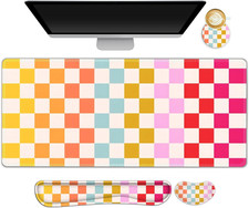 Ergonomic 4-in-1 Gaming Mouse Pad Set with Memory Foam Wrist Rest - Colorful Des picture