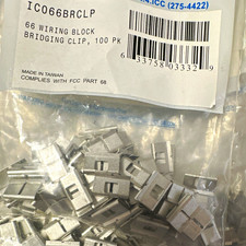 ICC IC066BRCLP Bridging Clip For 66 Wiring Block Silver 100 Pack picture