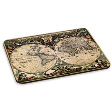 VINTAGE OLD WORLD MAP 1 PC COMPUTER MOUSE MAT PAD - Round Globes Retro Travel picture