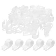Nylon Plastic Cable Clamps 3/4 Inch 25Pcs, R-Type Cable Clips White picture