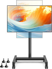 Rolling TV Stand for 13-50 Inch Flat Screen Curved Monitors with Rotation picture